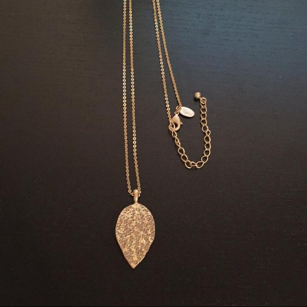 Lia Sophia 2-way Yellow Gold Pavé Leaf Necklace - Picture 3 of 8